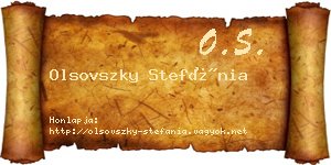 Olsovszky Stefánia névjegykártya